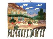 Handcrafted Country Cottage Wall Hanging Tapestry 36 x 28