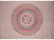 Indian Print Mandala Rectangle Cotton tablecloth 88 x 58 Red