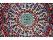 Psychedelic 3 D Sunburst Cotton Wall Hanging 90 x 60 Single Multi Color