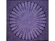 Sanganeer Mandala Tapestry Cotton Bedspread 88 x 82 Full Purple