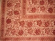 Veggie Dye Block Print Tapestry Cotton Bedspread 106 x 72 Twin Red