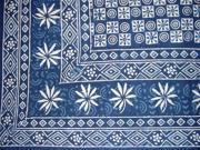 Dabu Indian Tapestry Cotton Bedspread 108 x 88 Full Queen Blue