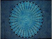 Sanganeer Mandala Cotton tapestry or tablecloth 85 x 64 Turquoise