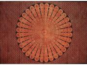 Sanganeer Mandala Cotton tapestry or tablecloth 85 x 64 Burnt Orange
