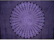 Sanganeer Mandala Cotton tapestry or tablecloth 85 x 64 Purple
