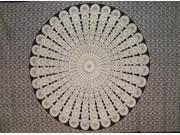Sanganeer Mandala Cotton tapestry or tablecloth 85 x 64 Black White