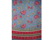 Vintage Appeal Round Cotton Tablecloth 88 Blue and Red