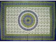 Jaipur Paisley Cotton tablecloth 88 x 60 Blue and Green