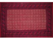 Hand Block Print Indian Tapestry Cotton Spread 106 x 70 Twin Red