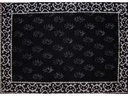 Primitive Hand Block Printed Cotton Table Placemat 20 x 14 Black