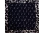 Primitive Hand Block Printed Cotton Table Napkin 20 x 20 Black