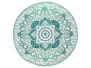 Indian Mandala Print Round Cotton Tablecloth 80 Teal