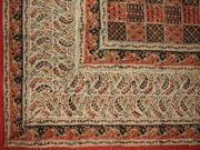Kalamkari Block Print Rectangle Cotton Tablecloth 90 x 60 Multi Color