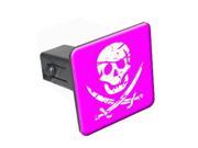 Pirate Skull Crossed Swords Pink 1.25 Tow Trailer Hitch Cover Plug Insert