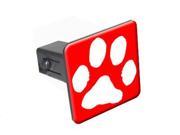Paw Print Red 1.25 Tow Trailer Hitch Cover Plug Insert