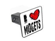 I Heart Love Midgets 1.25 Tow Trailer Hitch Cover Plug Insert
