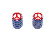 Peace Sign Red Tire Rim Valve Stem Caps Motorcycle Bike Bicycle Blue