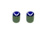 USAF United States Airforce Wings Tire Valve Stem Caps Motorcycle Bike Bicycle Green