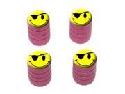 Pirate Smiley Face Tire Rim Valve Stem Caps Pink