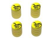 Bee Wasp Hornet Black on Yellow Tire Rim Valve Stem Caps Yellow