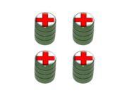 Red Cross EMT RN Tire Rim Valve Stem Caps Green
