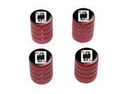 Queen of Hearts Playing Cards Tire Rim Valve Stem Caps Red