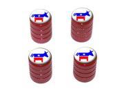 Democrat Democratic Donkey Tire Rim Valve Stem Caps Red