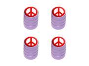 Peace Sign Red Tire Rim Valve Stem Caps Purple