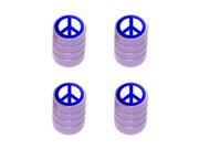 Peace Sign Blue Tire Rim Valve Stem Caps Purple