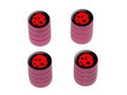 Ladybug Red Lady Bug On Black Tire Rim Valve Stem Caps Pink