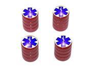 Star of Life - EMT RN Tire Rim Valve Stem Caps - Red Star of Life - EMT RN Tire Rim Valve Stem Caps - Red