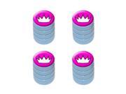 Princess Crown Tiara Tire Rim Valve Stem Caps LtBlue