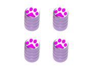 Paw Print Pink Tire Rim Valve Stem Caps Purple