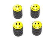 Smiley Happy Face Tire Rim Valve Stem Caps Black