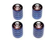 Pirate Skull Crossbones Tire Valve Stem Caps Blue