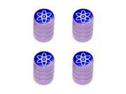 Atomic Symbol White Blue Tire Rim Valve Stem Caps Purple