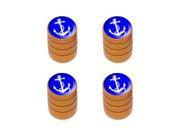 Anchor and Rope Ship Boat Boating Sailing Tire Rim Valve Stem Caps Orange