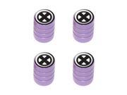 X Cross Design Tire Rim Valve Stem Caps Purple