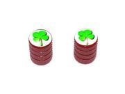 Four Leaf Clover Tire Rim Valve Stem Caps Motorcycle Bike Bicycle Red