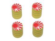 Japan Flag Rising Sun Tire Rim Valve Stem Caps Yellow