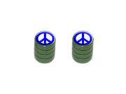 Peace Sign Blue Tire Rim Valve Stem Caps Motorcycle Bike Bicycle Green