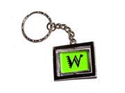 Letter W Initial - Lime Green Keychain Key Chain Ring Letter W Initial - Lime Green Keychain Key Chain Ring