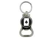 Playing Cards Ace of Spades Bottle Cap Opener Keychain Ring