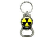 Radioactive Nuclear Warning Symbol Bottle Cap Opener Keychain Ring