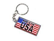 Made in the USA with Flag Keychain Key Chain Ring