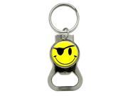 Smile Smiley Pirate Face Bottle Cap Opener Keychain Ring