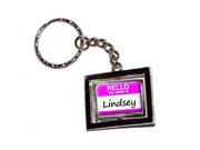 Hello My Name Is Lindsey Keychain Key Chain Ring
