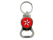 Nautical Star Red Bottle Cap Opener Keychain Ring