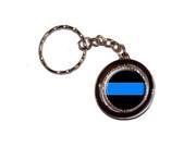 Thin Blue Line Police Policemen Keychain Key Chain Ring