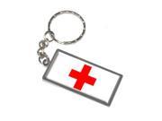 Red Cross Keychain Key Chain Ring